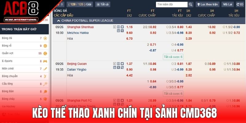 Kèo xanh chín từ sảnh cược CMD368